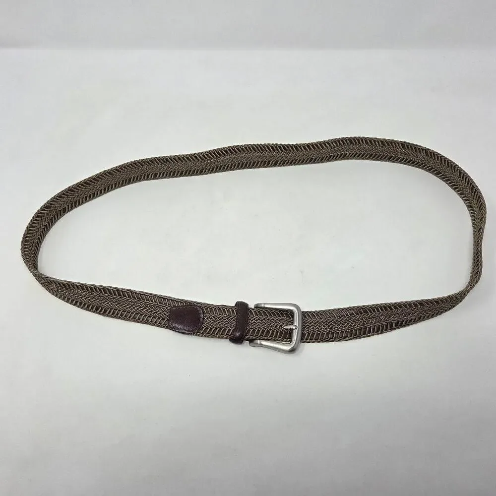 TORINO MADE IN USA BROWN TAN BRAIDED WEAVE SATIN LEATHER BELT MENS SIZE 40